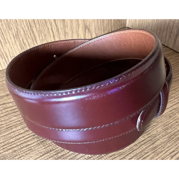 Vintage Coach Cowhide Leather Belt Burgundy 40” 100cm 3931 Brass USA Made - Picture 6 of 11